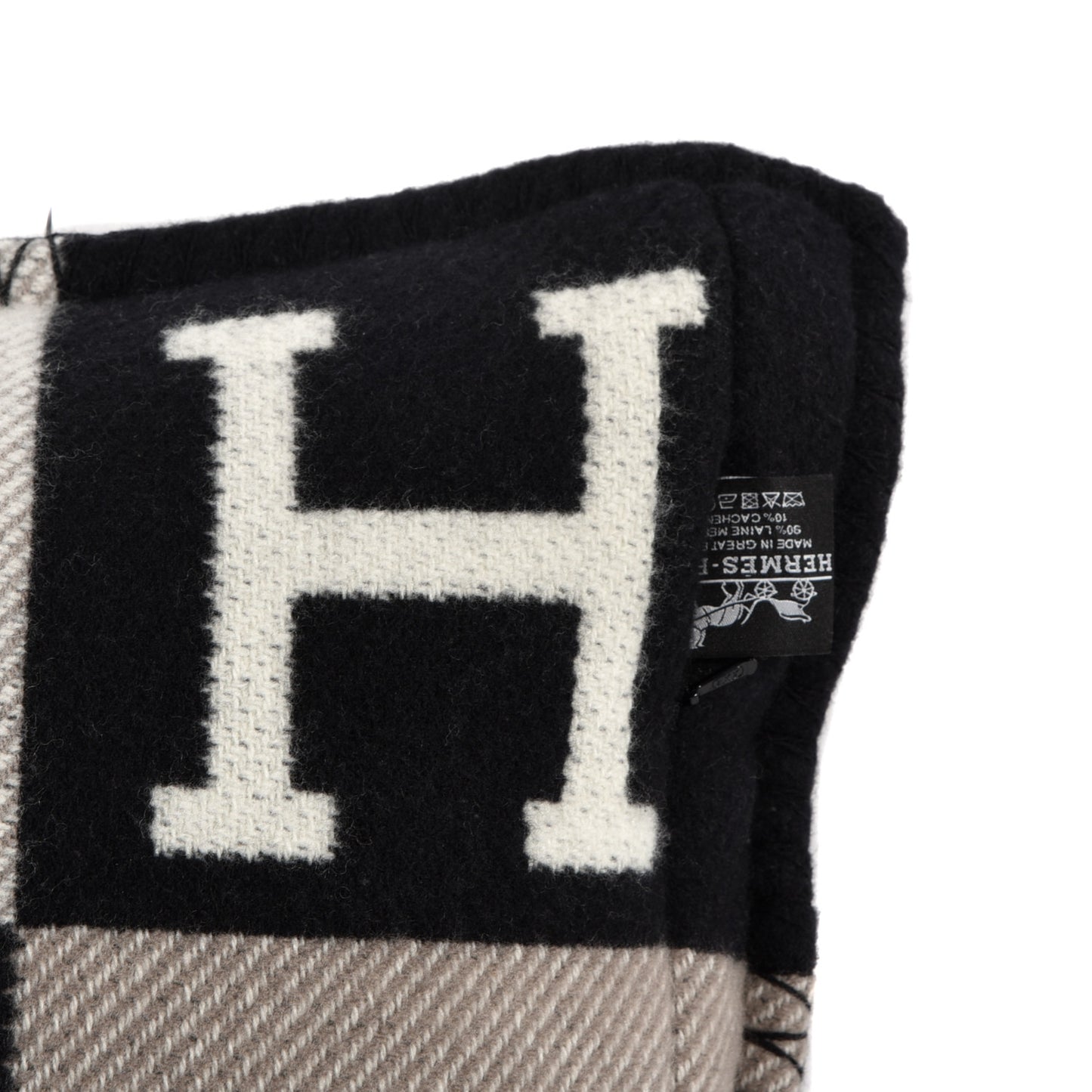 Wool Cashmere Avalon III Pillow PM Ecru Black