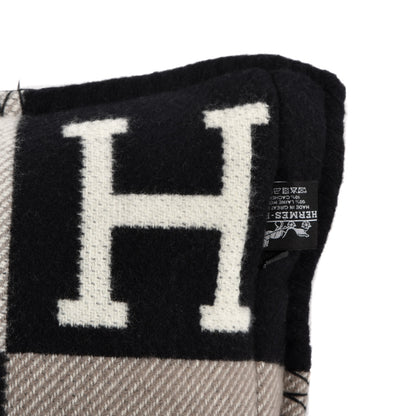 Hermes Wool Cashmere Avalon III Pillow PM Ecru Black 6 of 6