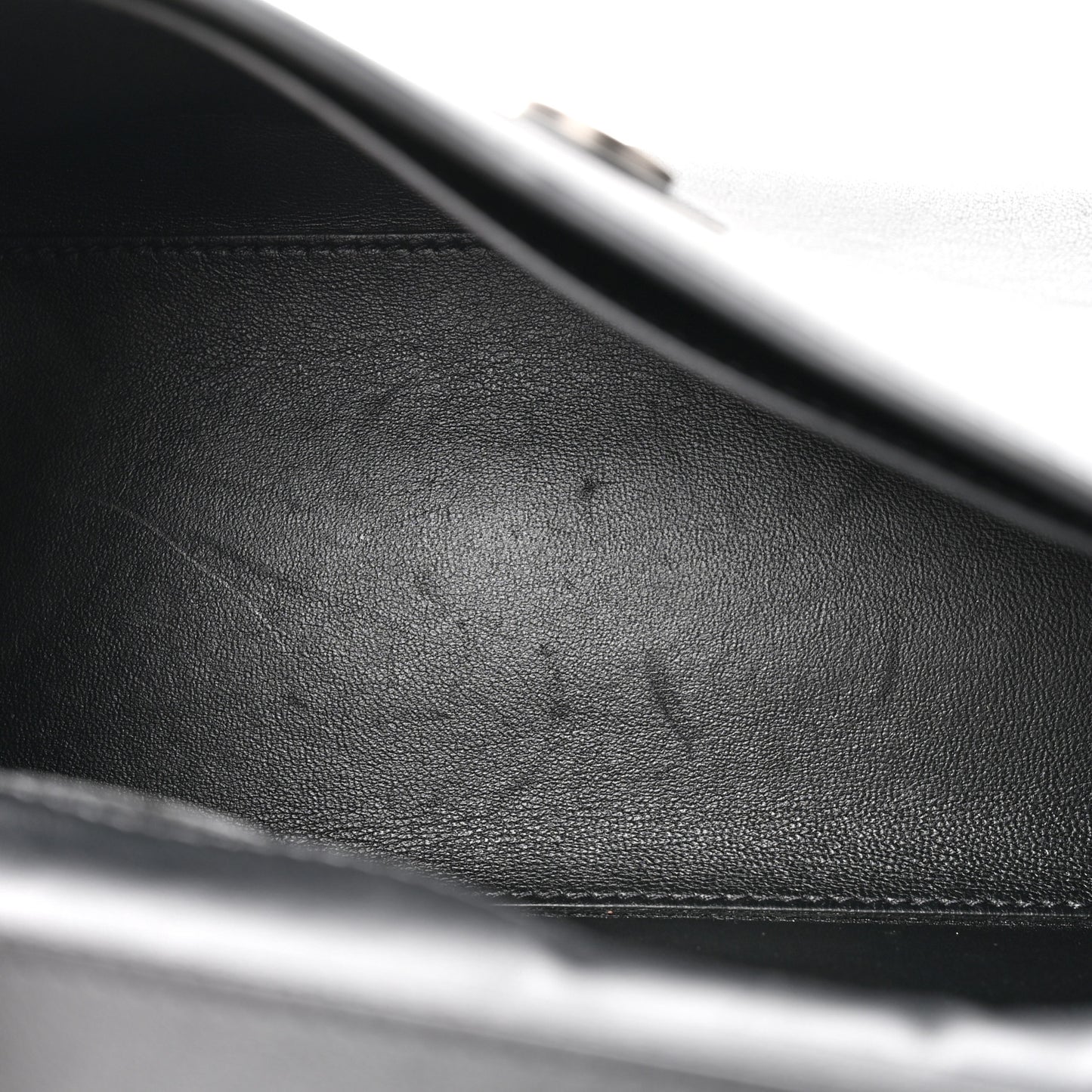 Semi Shiny Smooth Calfskin Monochrome Small Downtown Shoulder Bag Black