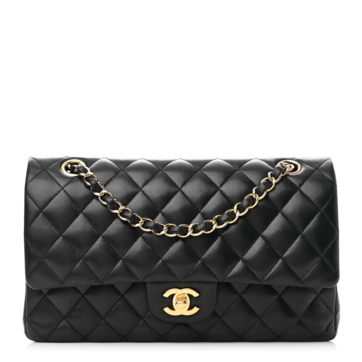 Chanel Lambskin Quilted Medium Double Flap Black 1 of 14