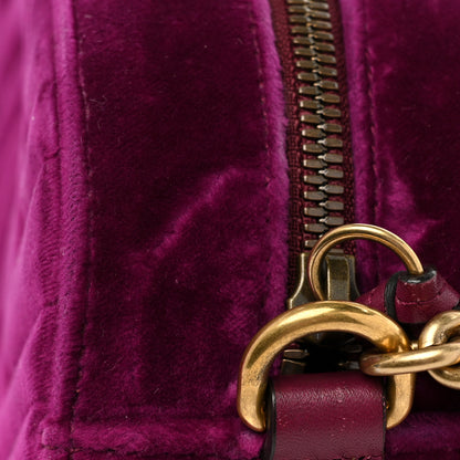 Gucci Velvet Matelasse Small GG Marmont Chain Shoulder Bag Fuchsia Violet Cyclamen 12 of 13