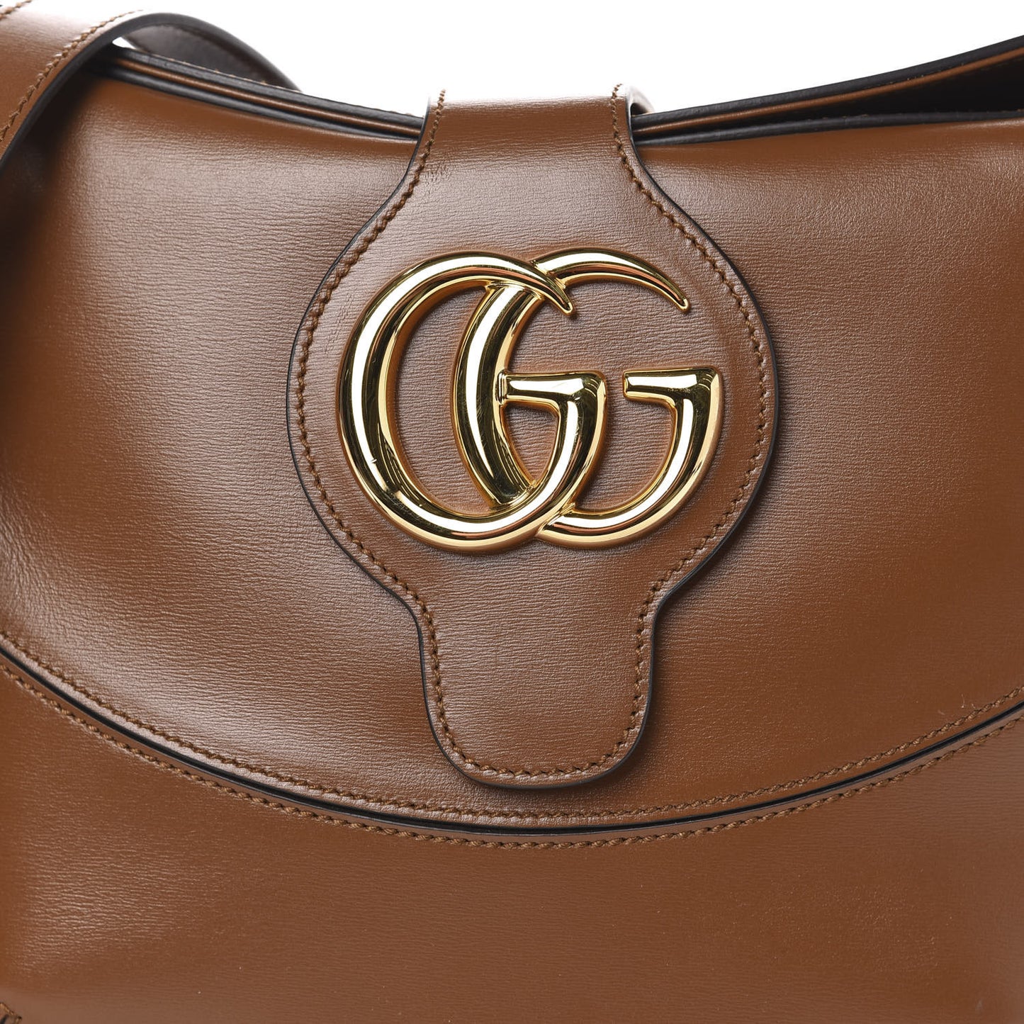 Boarded Plutone Calfskin Medium Arli Shoulder Bag Nocciola