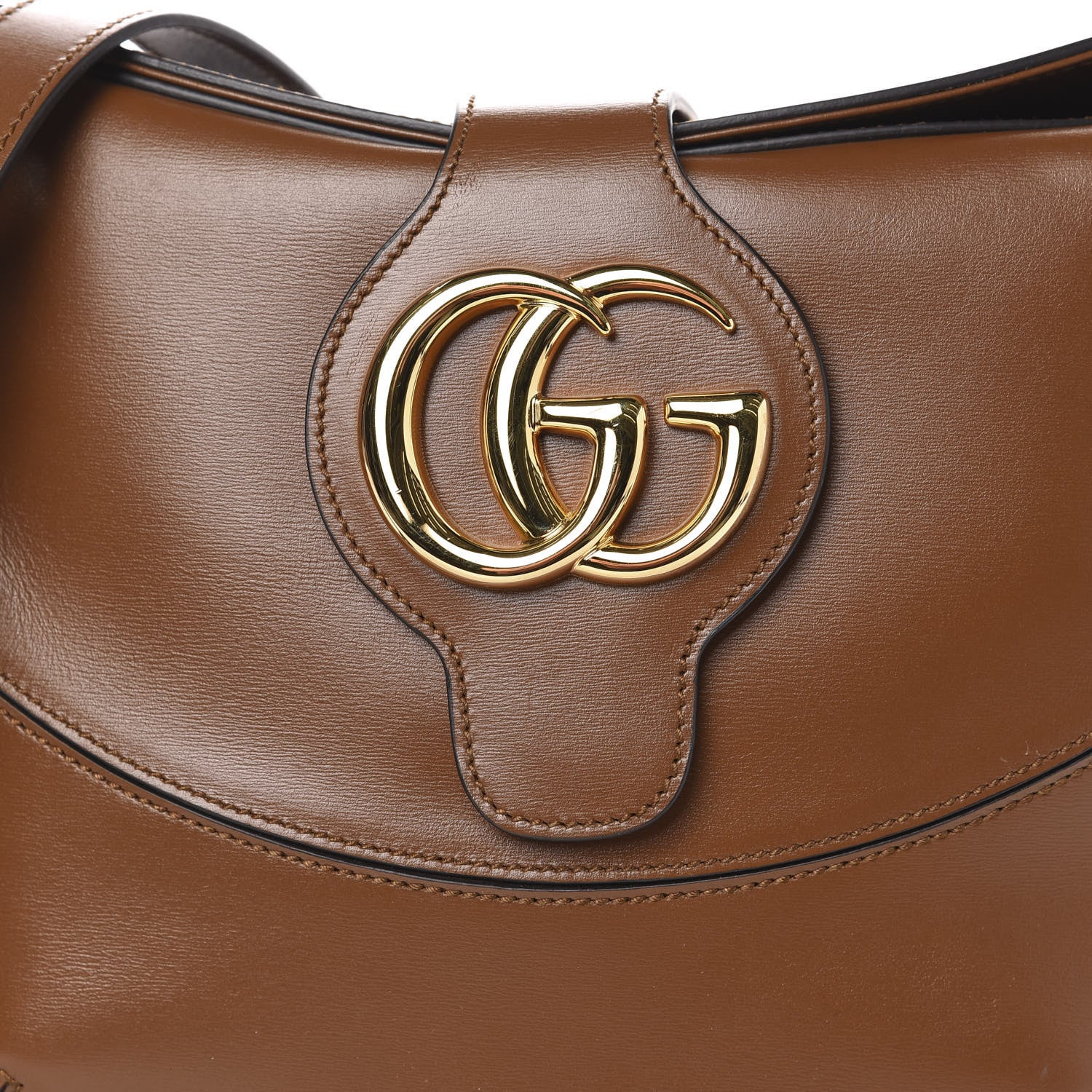 Gucci Boarded Plutone Calfskin Medium Arli Shoulder Bag Nocciola 10 of 10