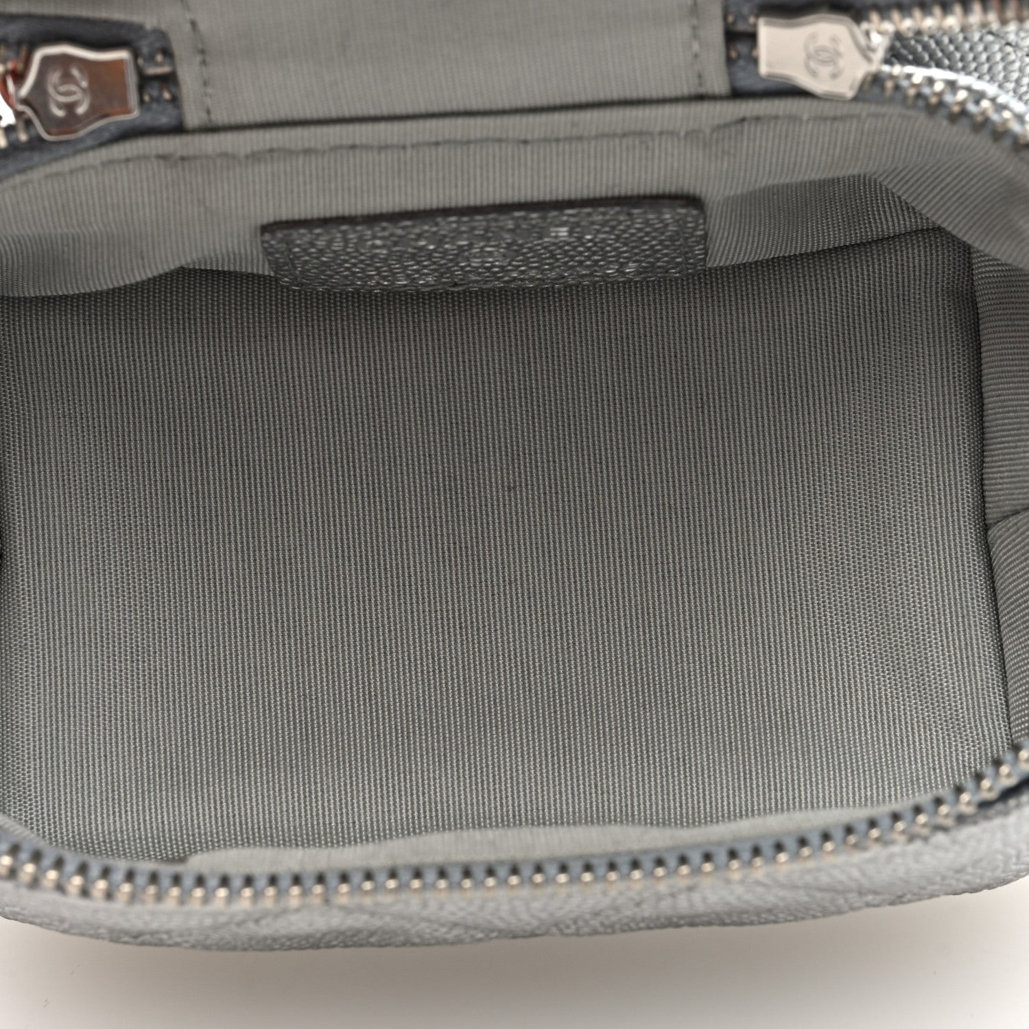 Chanel Metallic Caviar Quilted Mini Top Handle Vanity With Chain Silver 5 of 10