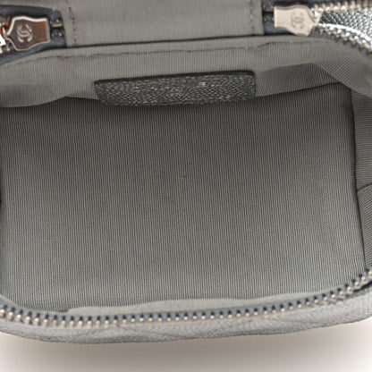 Chanel Metallic Caviar Quilted Mini Top Handle Vanity With Chain Silver 5 of 10