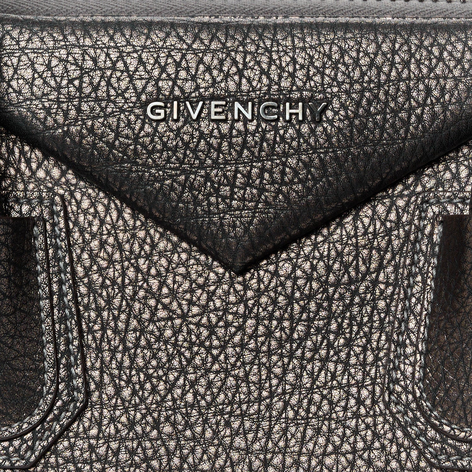Givenchy Metallic Sugar Goatskin Medium Antigona Gunmetal 8 of 10