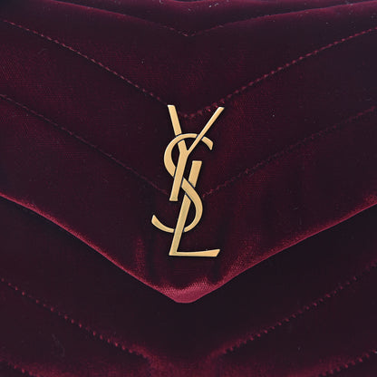 Saint Laurent Velvet Y Quilted Monogram Toy Loulou Crossbody Bag French Burgundy 10 of 12