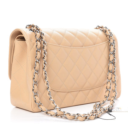 Chanel Caviar Quilted Jumbo Double Flap Beige 4 of 13