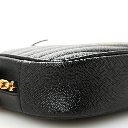 Saint Laurent Grain De Poudre Matelasse Monogram Mini Lou Camera Bag Black 9 of 10