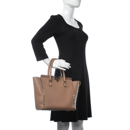 Valentino Garavani Vitello Rockstud Double Handle Tote Alpaca 3 of 10