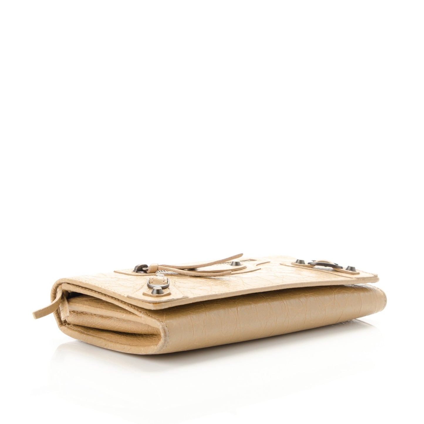 Agneau Classic Hardware Money Wallet Beige Nougatine