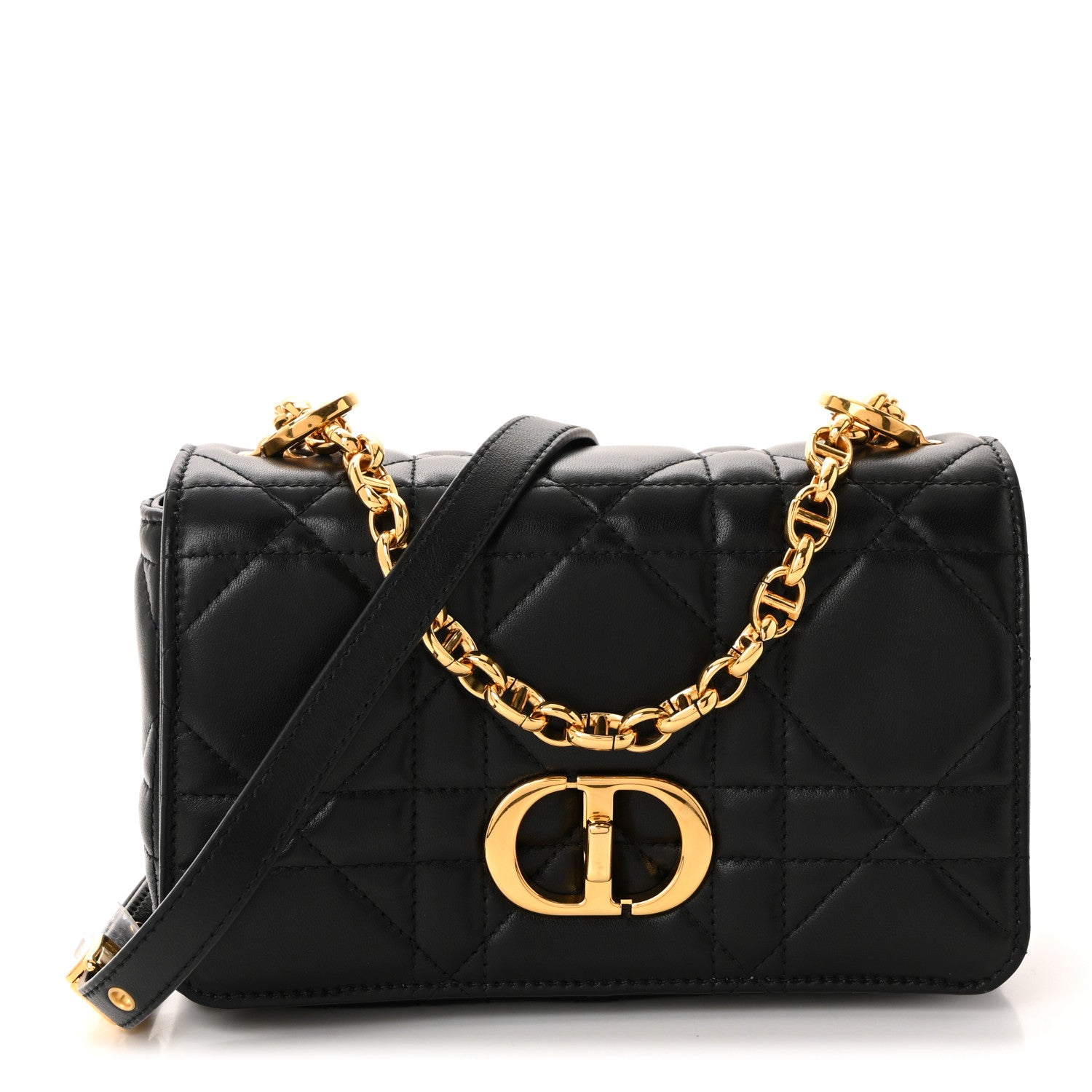 Christian Dior Lambskin Macrocannage Small Soft Dior Caro Bag Black 1 of 11