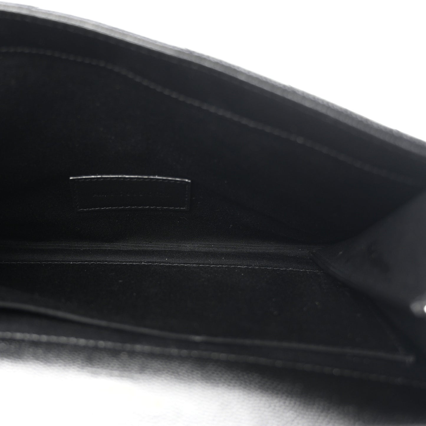 Grain De Poudre Matelasse Chevron Monogram Envelope Clutch Black