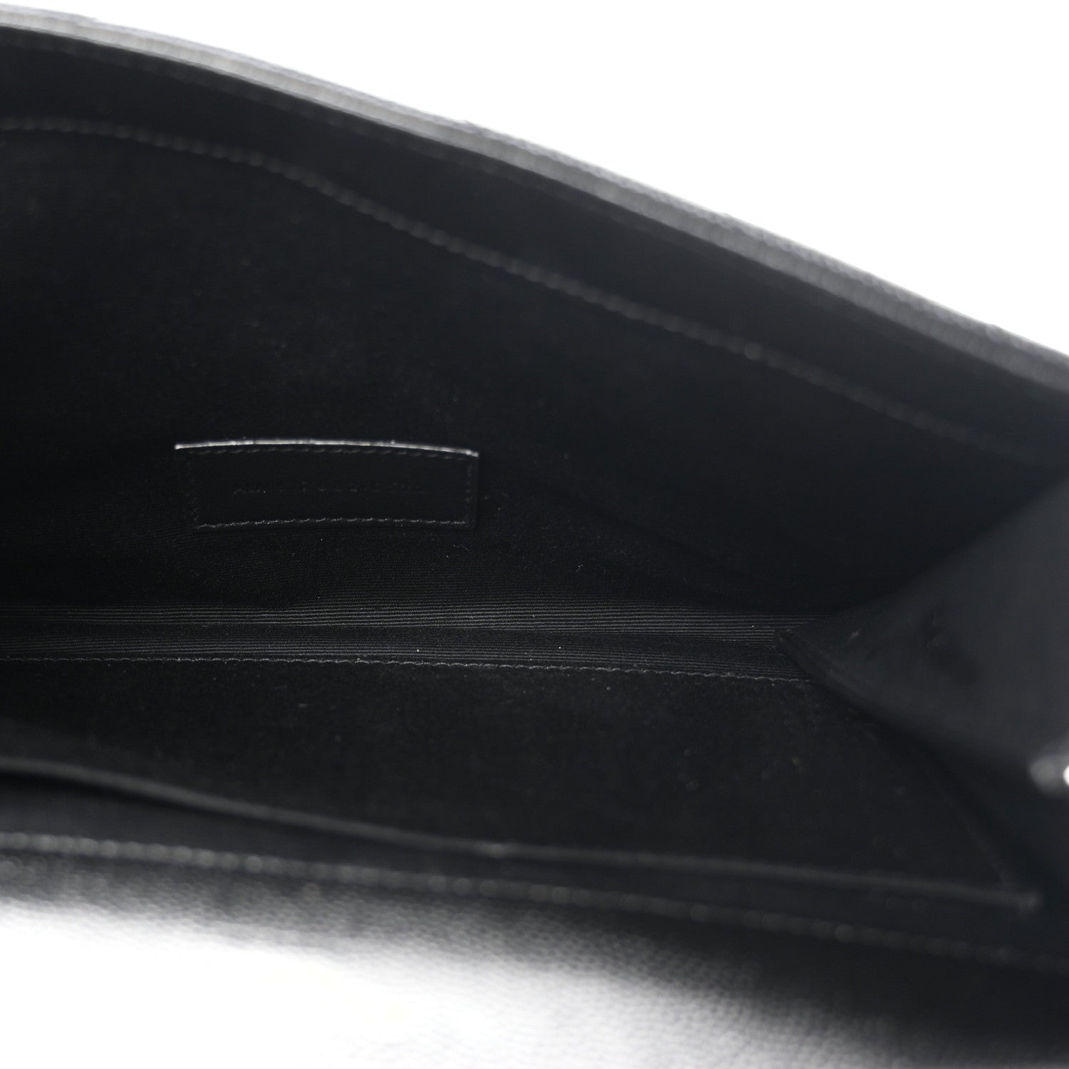 Saint Laurent Grain De Poudre Matelasse Chevron Monogram Envelope Clutch Black 5 of 8