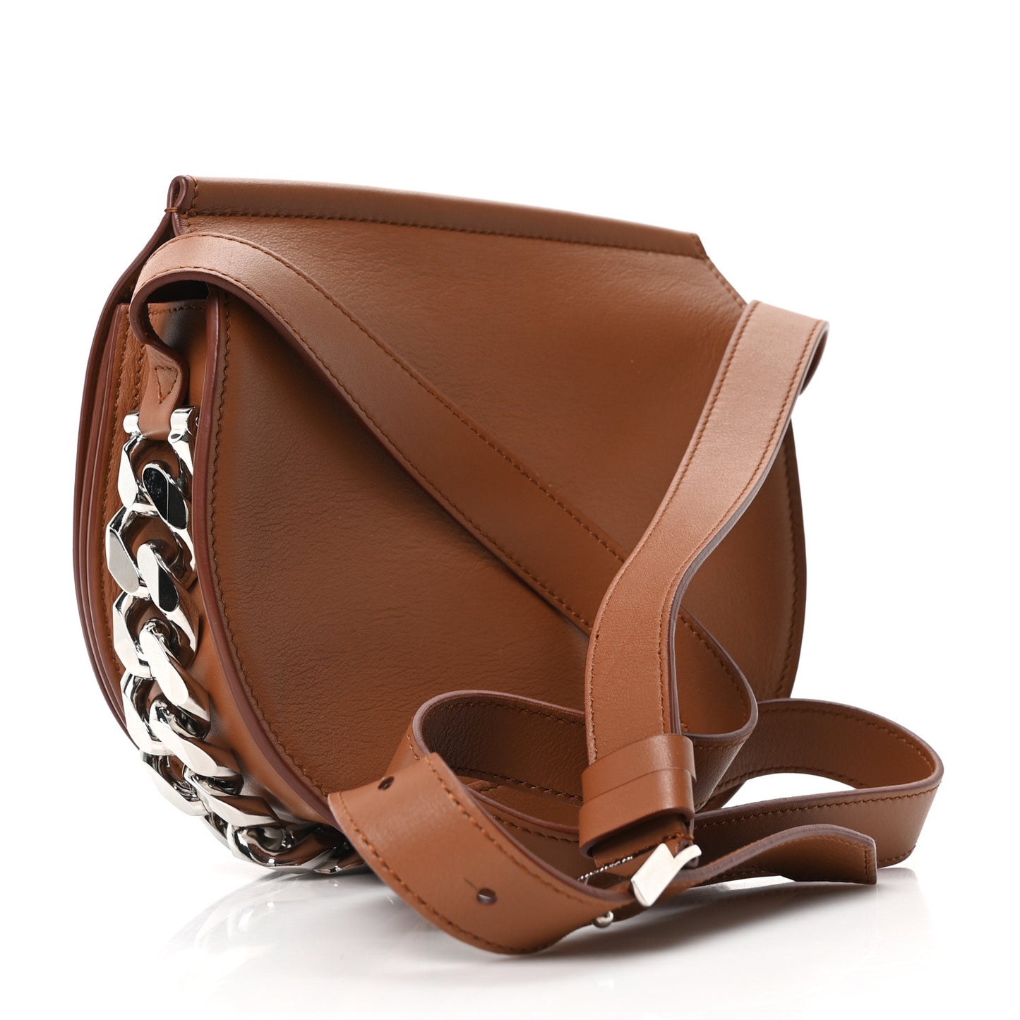 Calfskin Mini Infinity Saddle Bag Cognac