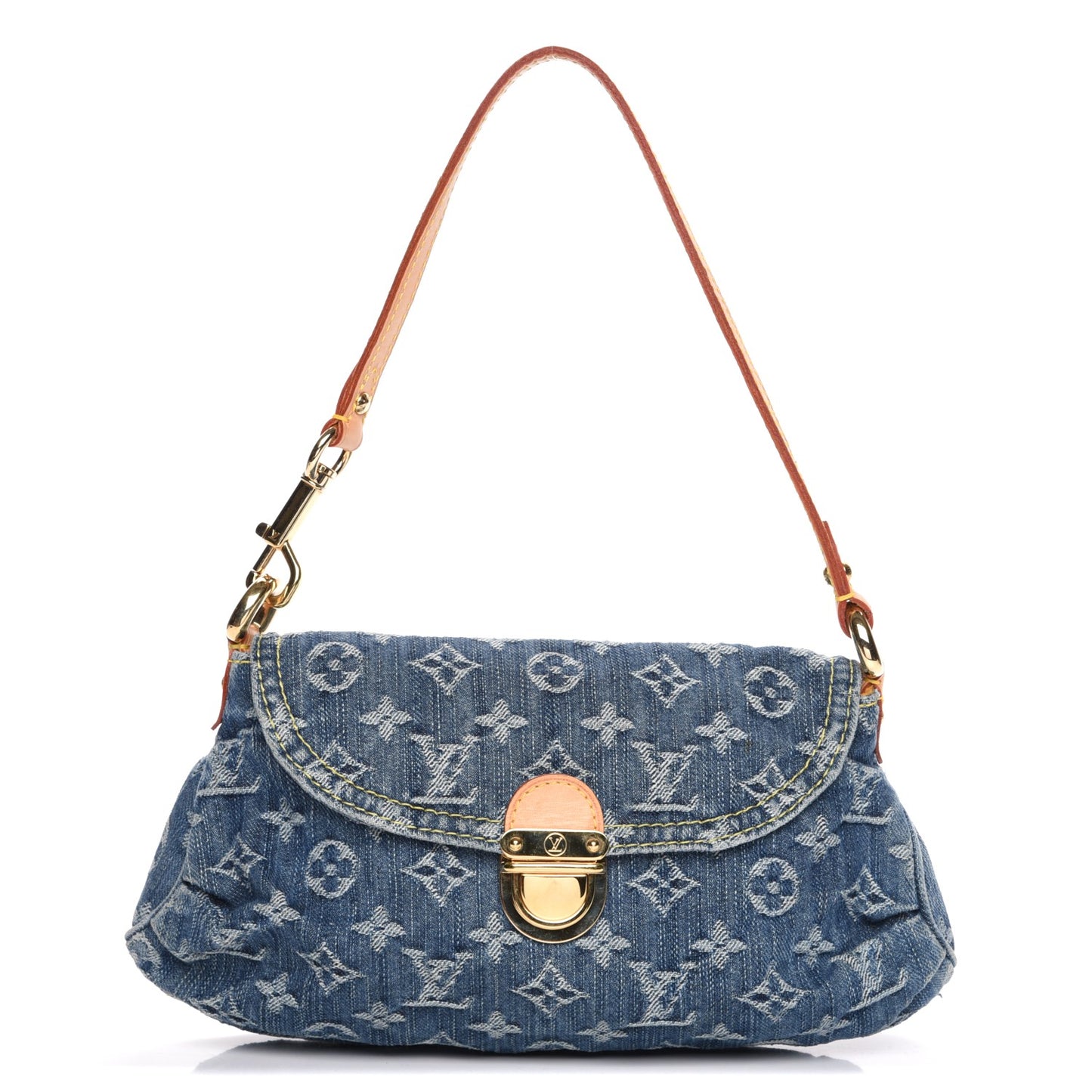Monogram Denim Mini Pleaty Blue