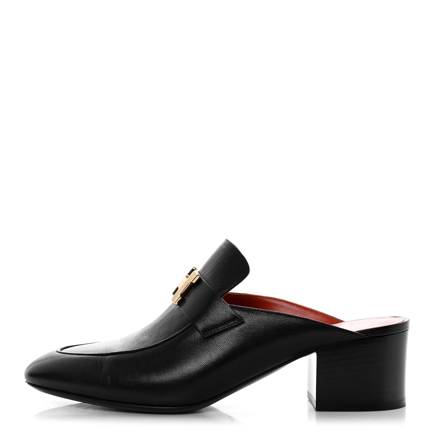Hermes Goatskin Paradis Mules 37.5 Black 1 of 8