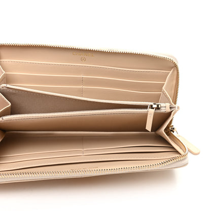 Chanel Shiny Goatskin Quilted 19 Long Zipped Around Wallet Beige 5 of 10