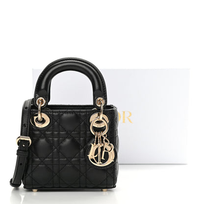 Christian Dior Lambskin Cannage Micro Lady Dior Black 10 of 10
