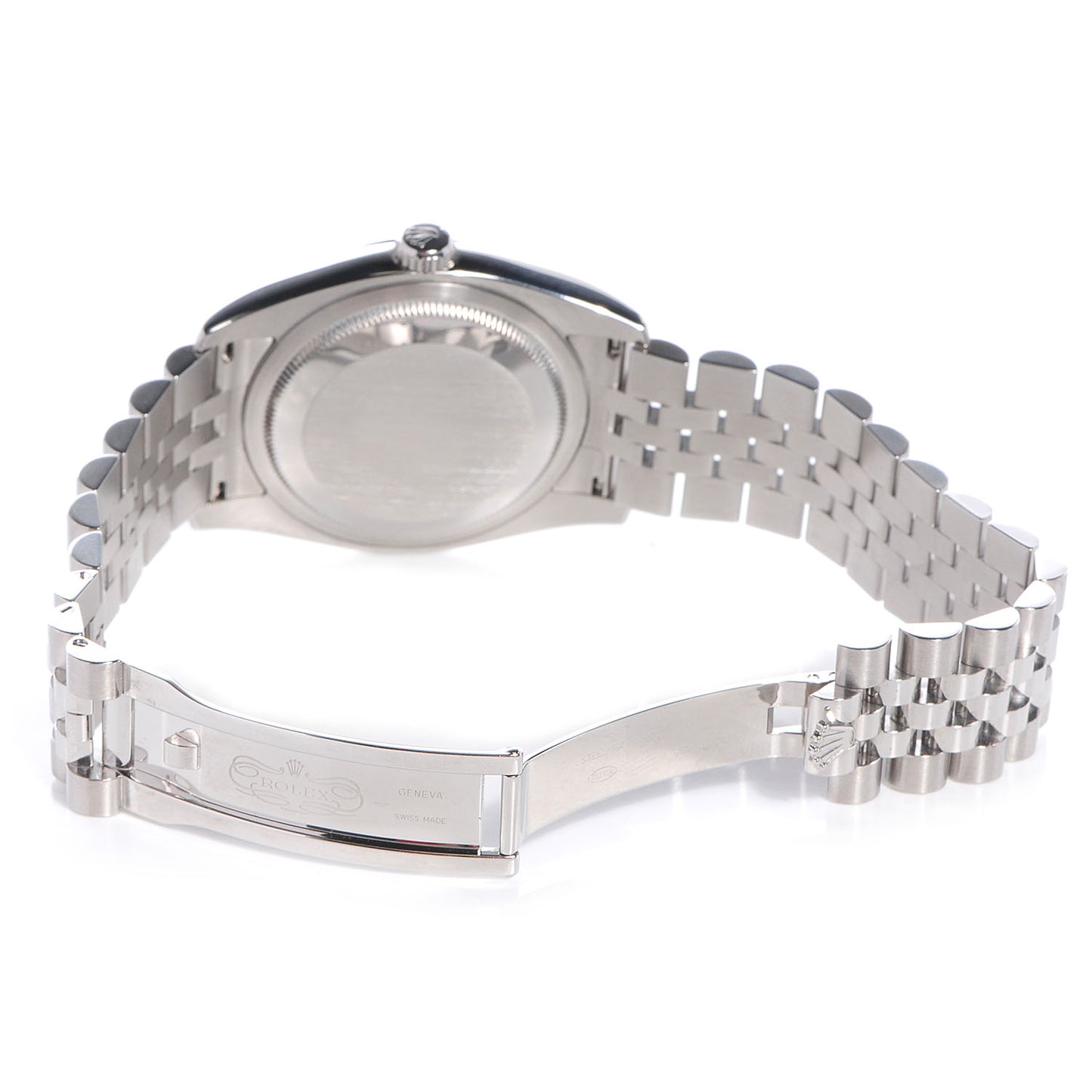 Stainless Steel 18K White Gold Diamond 36mm Oyster Perpetual Datejust Watch Black Jubilee 116234