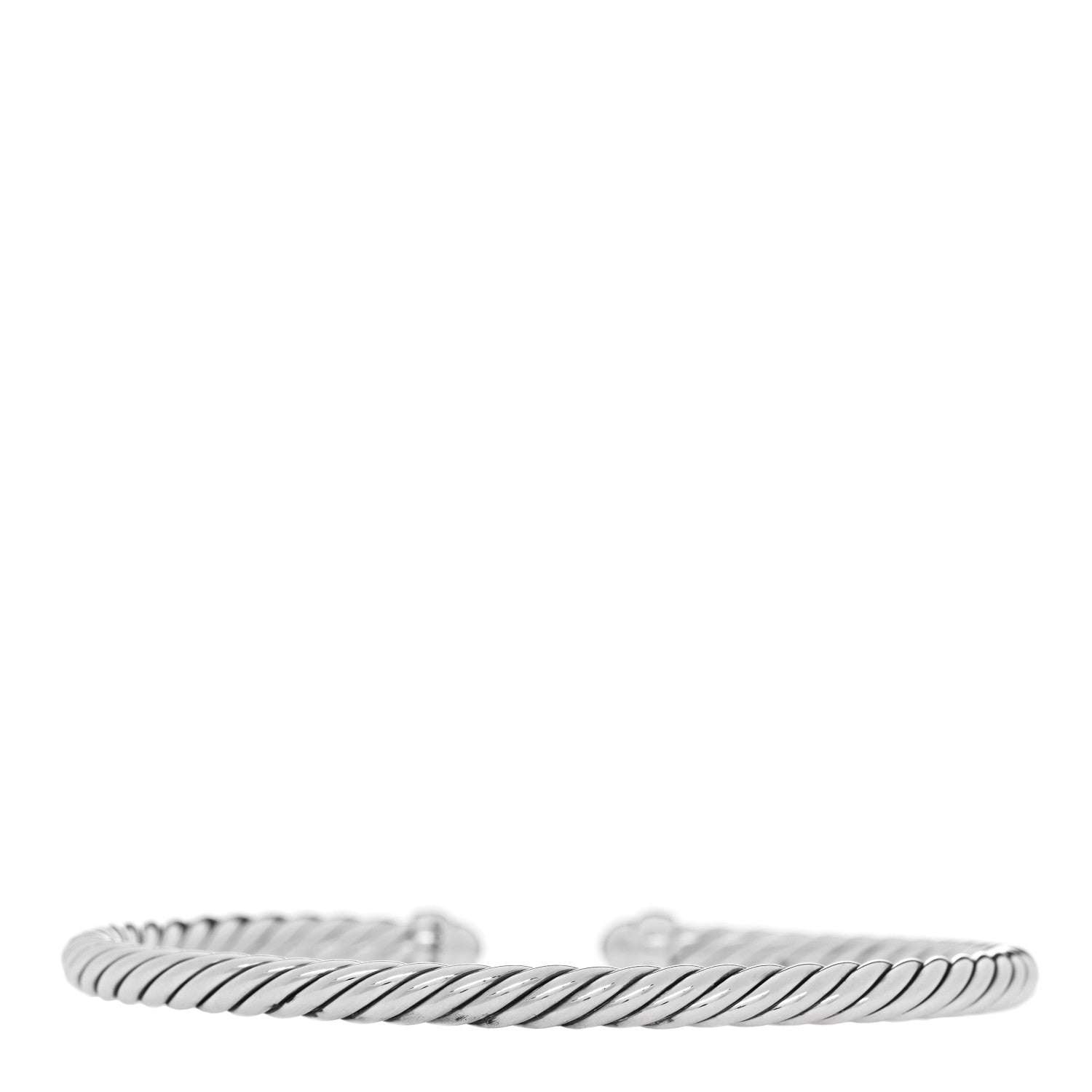 David Yurman Sterling Silver Diamond 4mm Cable Flex Bracelet 2 of 4