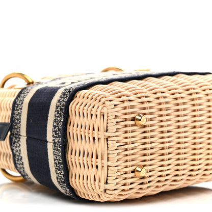 Christian Dior Wicker Oblique Mini Lady Dior Bag Blue 8 of 9