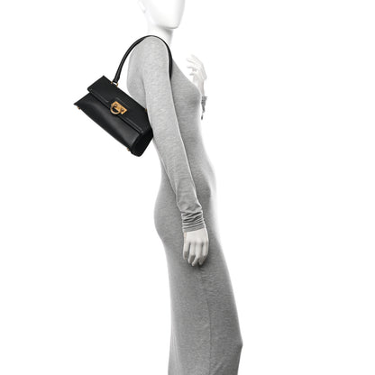 Salvatore Ferragamo Calfskin Trifolio Swing Top Handle Bag Black 2 of 10