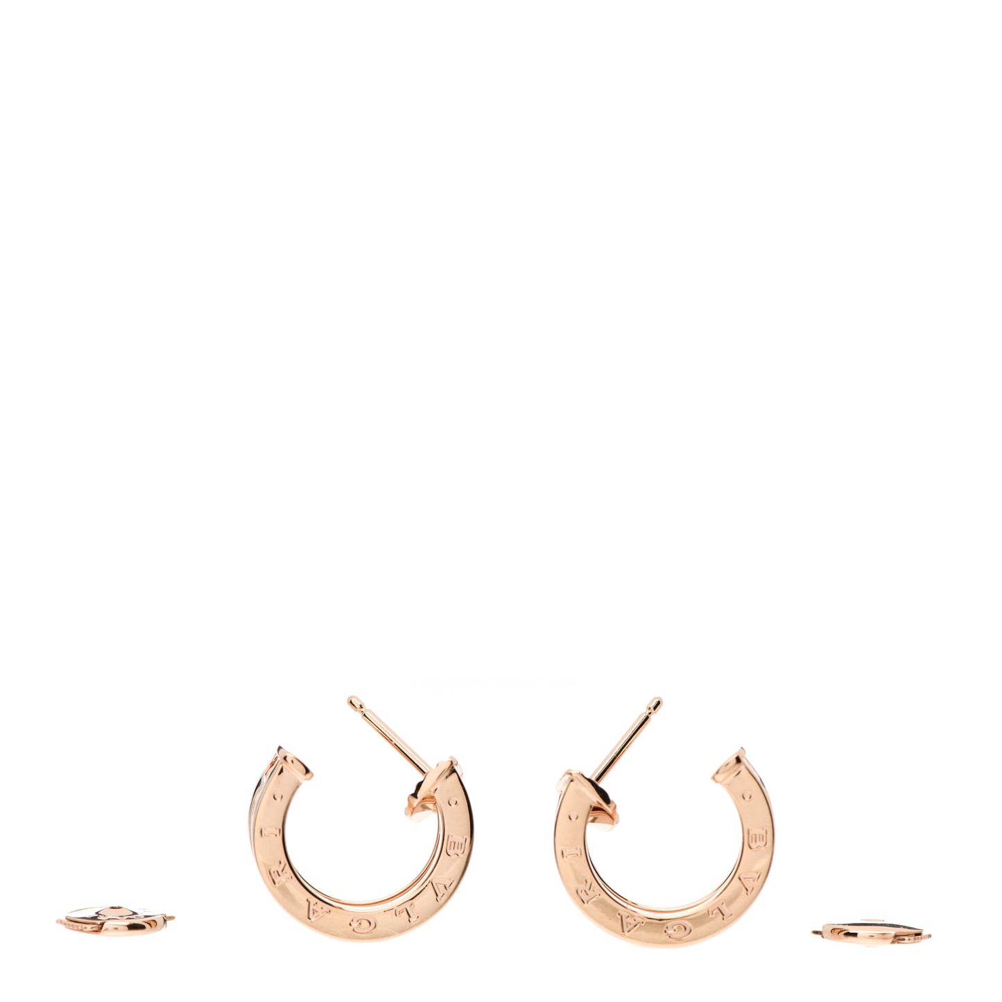 18K Rose Gold Black Ceramic B.Zero1 Rock Hoop Earrings