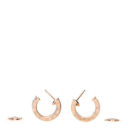 Bulgari 18K Rose Gold Black Ceramic B.Zero1 Rock Hoop Earrings 3 of 6