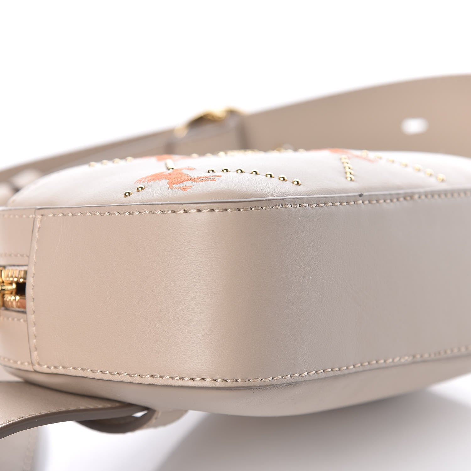 Chloe Smooth Calfskin Little Horses Embroidered Signature Belt Bag Pastel Grey 8 of 9