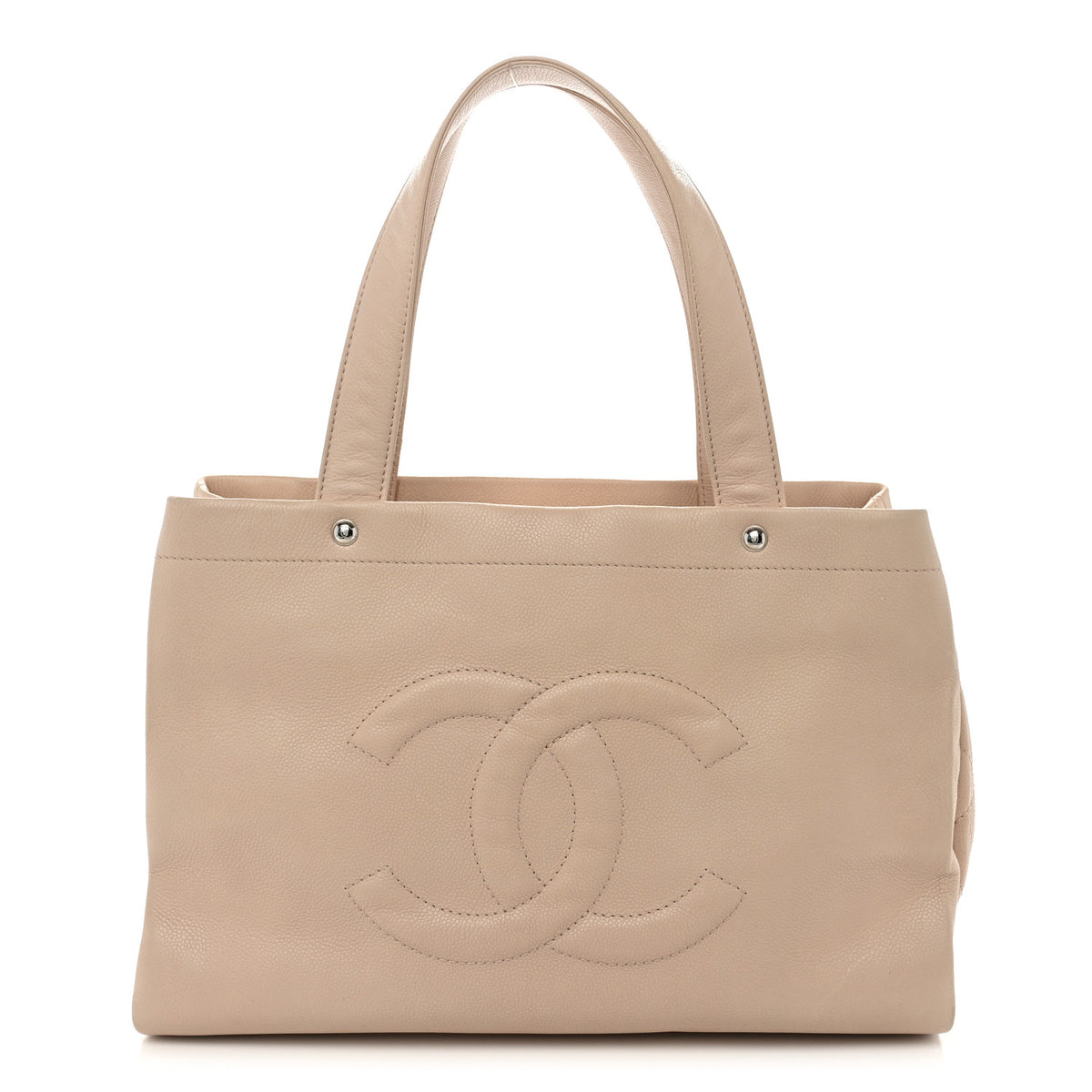 Chanel Caviar CC Tote Beige 1 of 10