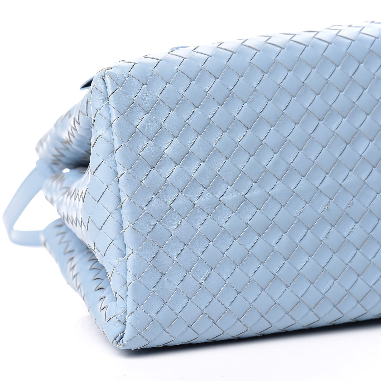 Light Calf Intrecciato Small Roma Topazio