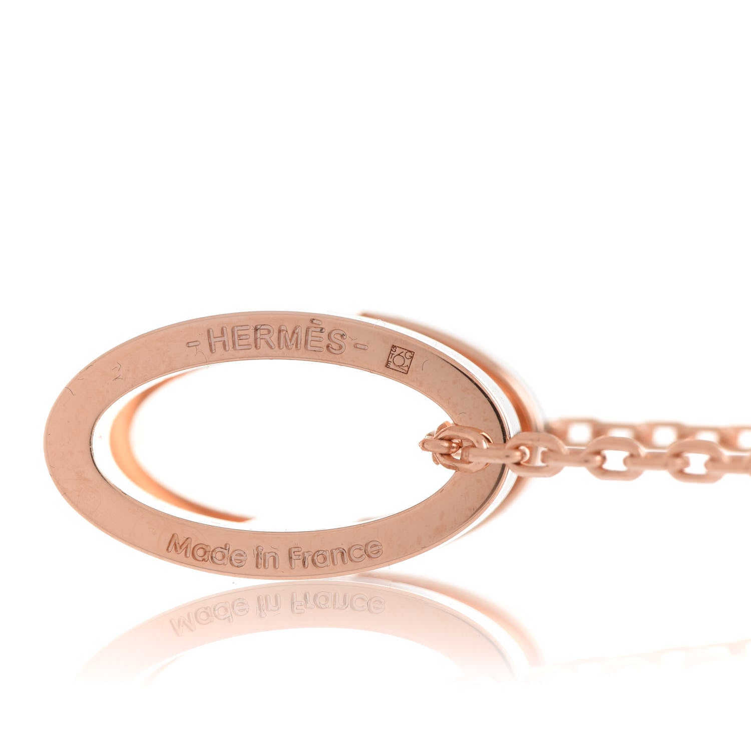 Hermes Lacquered Rose Gold Pop H Pendant Necklace Black 5 of 7