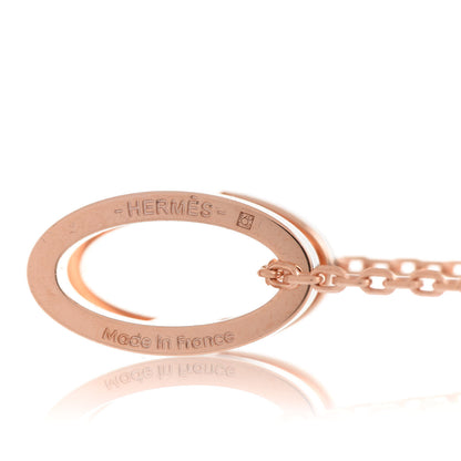 Hermes Lacquered Rose Gold Pop H Pendant Necklace Black 5 of 7