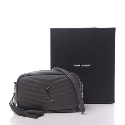 Saint Laurent Grain De Poudre Matelasse Monogram Mini Lou Camera Bag Asphalt 11 of 11
