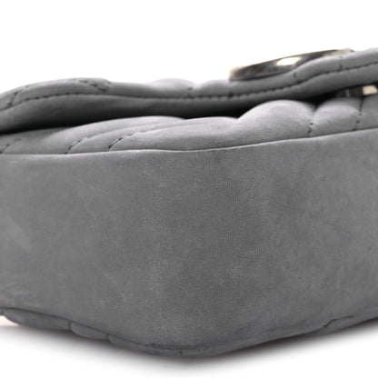 Gucci Nubuck Matelasse Mini GG Marmont Shoulder Bag Grey 9 of 11