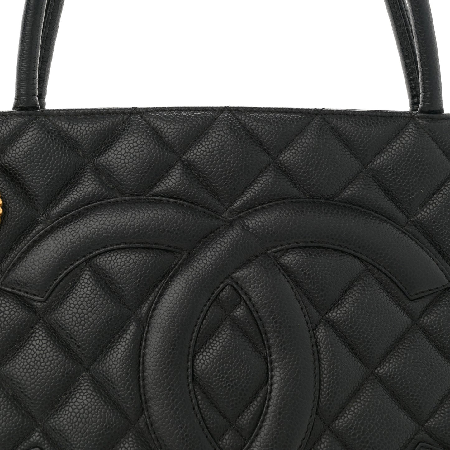 Caviar Quilted Medallion Tote Black