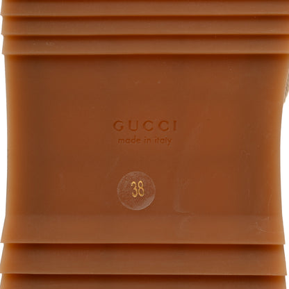 Gucci Monogram Maxi GG Angelina Platform 55mm Slide Sandals 38 Camel Ebony 7 of 9