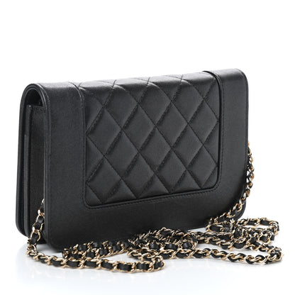 Chanel Sheepskin Quilted Mademoiselle Vintage Wallet On Chain WOC Dark Grey 3 of 11