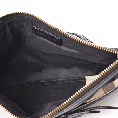 Burberry House Check Bridle Calfskin Peyton Crossbody Black 5 of 11