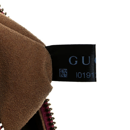 Gucci GG Supreme Monogram Moon Calfskin Small Boston Beige Ebony Hibiscus Red New Rosette 8 of 11