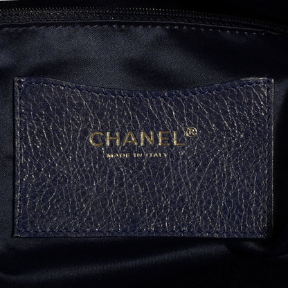 Chanel Glazed Calfskin XL On The Road Tote Dark Blue 6 of 7