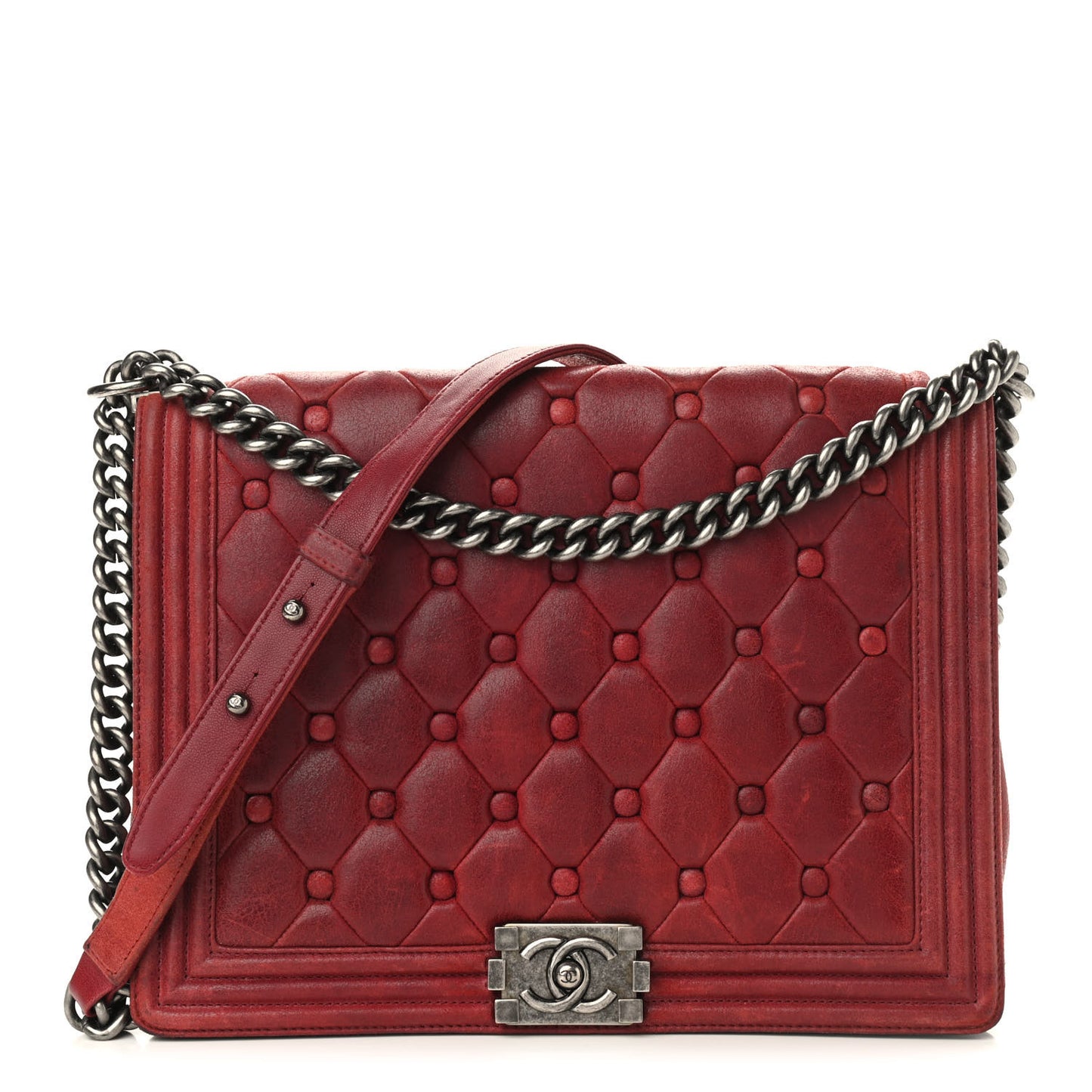 Chesterfield Quilted Large Celtic Boy Flap Red