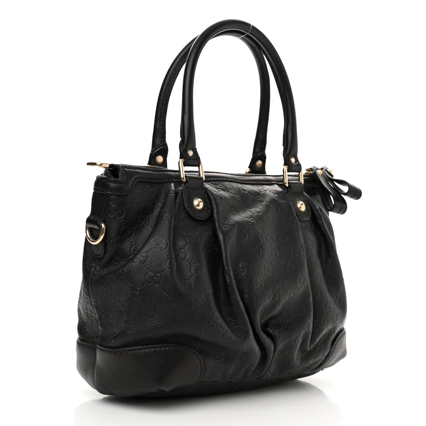 Guccissima Medium Sukey Top Handle Tote Black