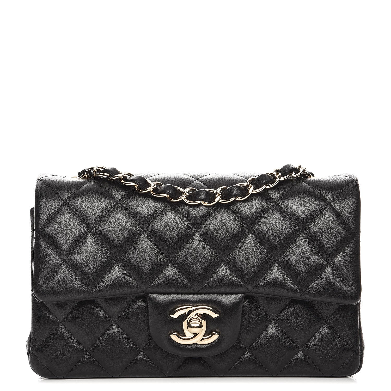 Chanel Lambskin Quilted Mini Rectangular Flap Black 1 of 7