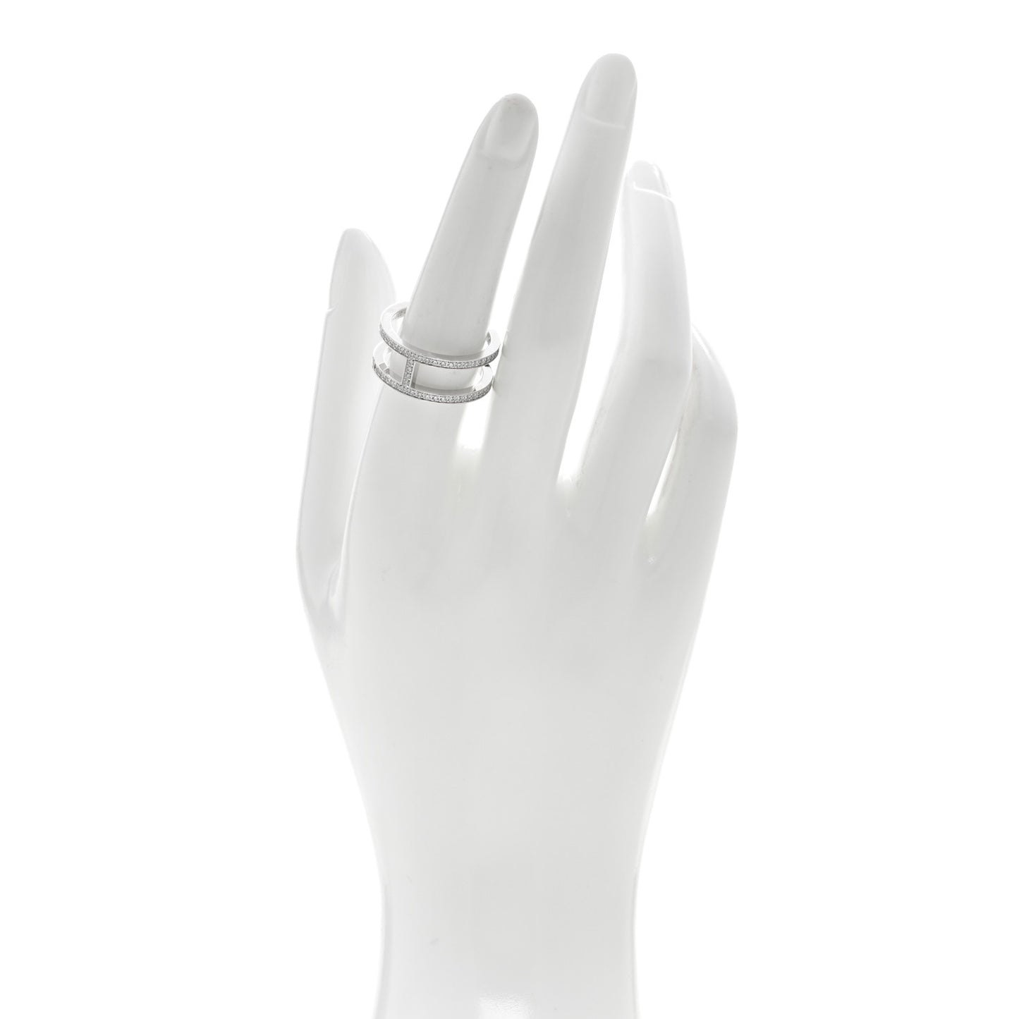18K White Gold Diamond MM Ever Chaine D'Ancre Ring 55 7.25