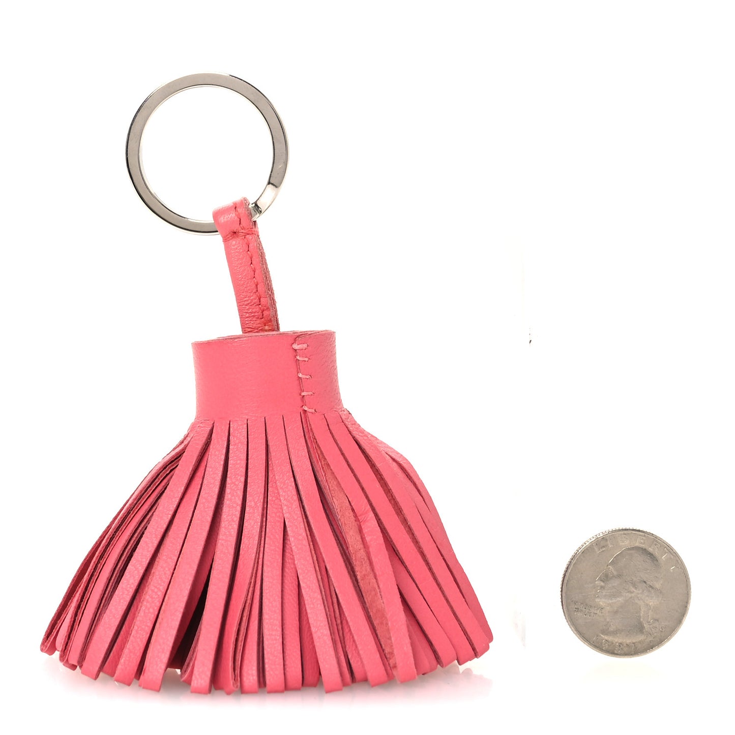 Lambskin Carmen Tassel Key Holder Rose Lipstick
