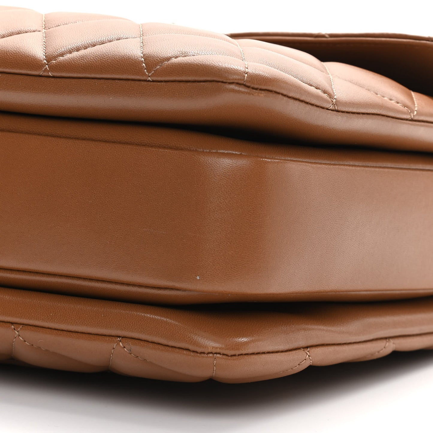 Lambskin Quilted Large Trendy CC Flap Camel