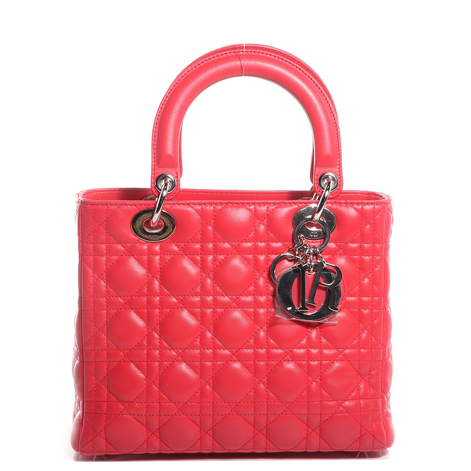Christian Dior Lambskin Cannage Medium Lady Dior Coral 1 of 7