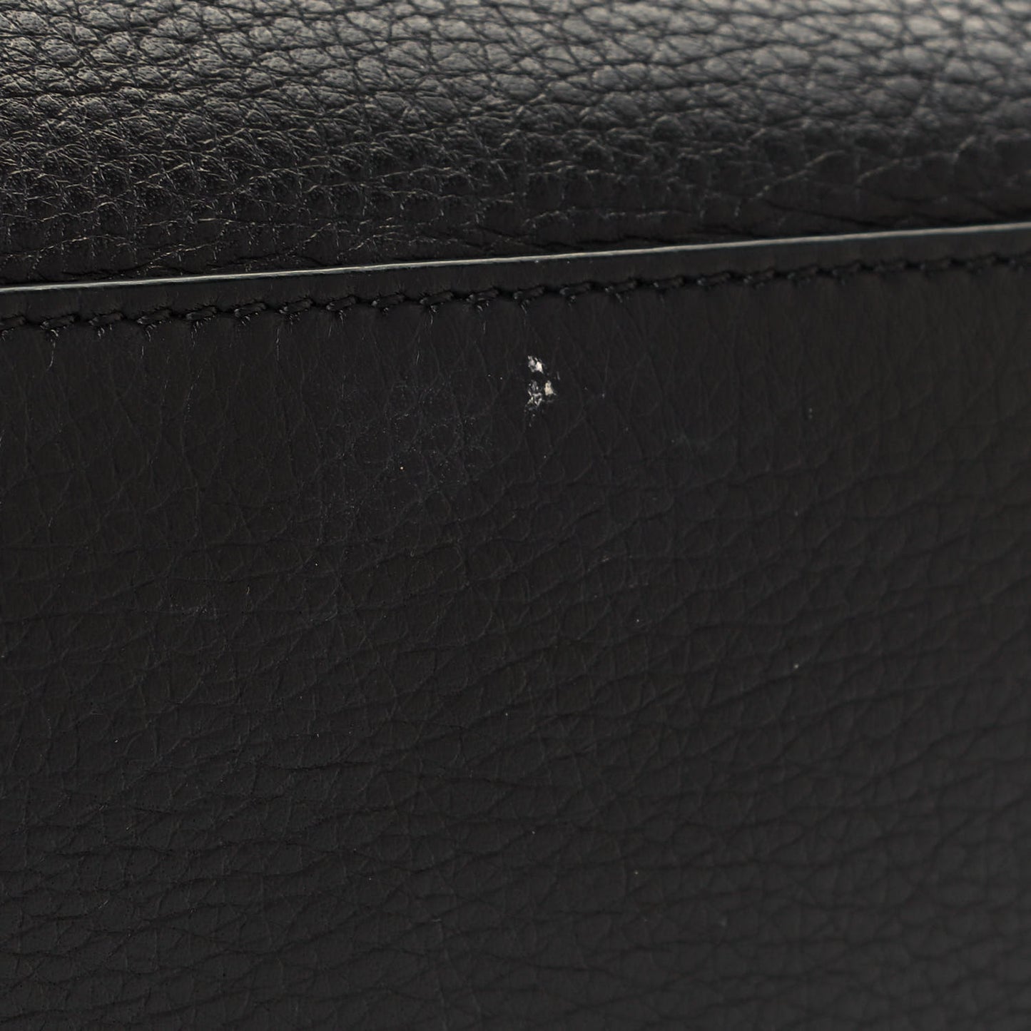 Grained Calfskin Medium Pandora Pure Flap Bag Black